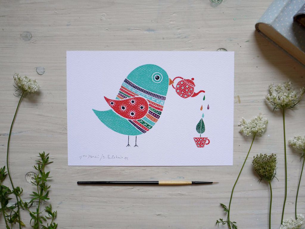 Akvarelne ilustracije v tiskani obliki