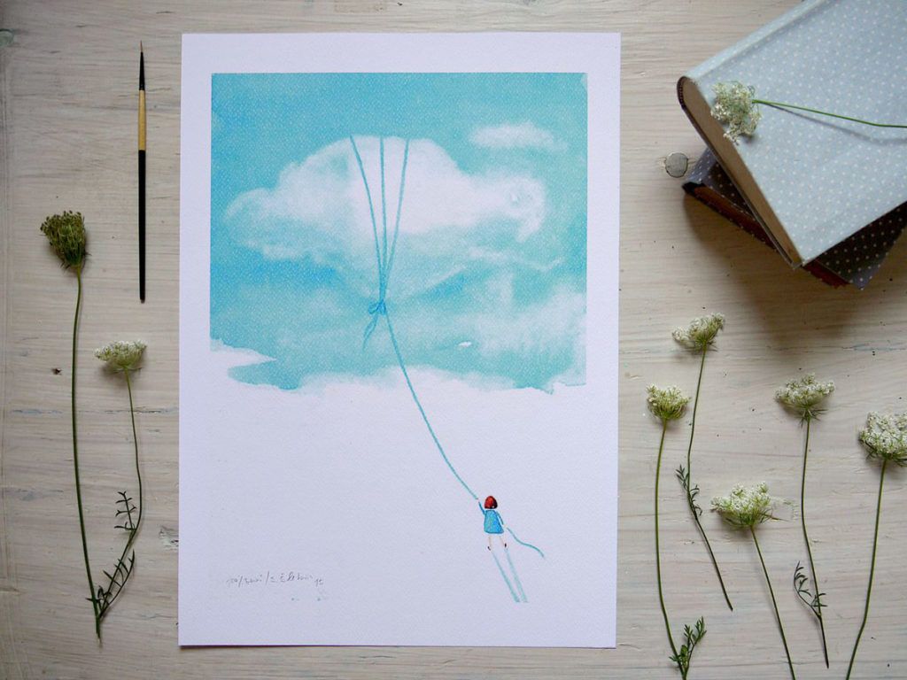 Akvarelne ilustracije v tiskani obliki