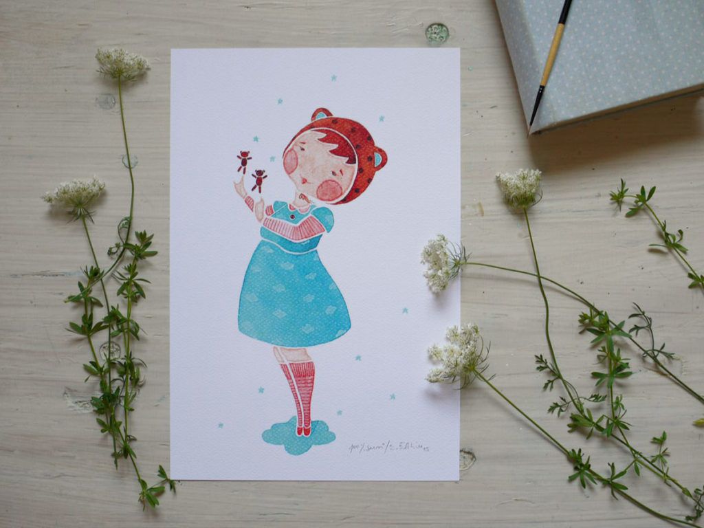 Akvarelne ilustracije v tiskani obliki