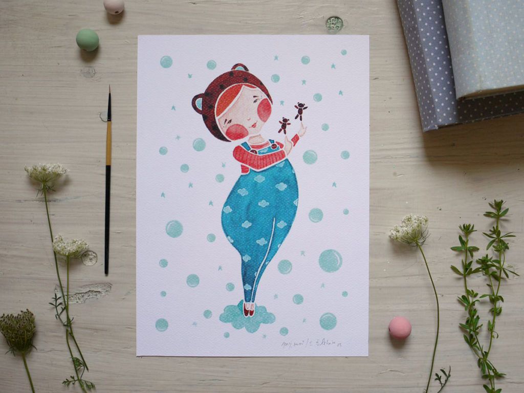 Akvarelne ilustracije v tiskani obliki