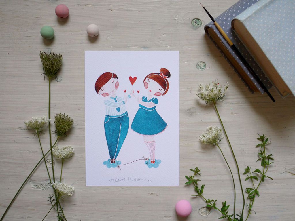 Akvarelne ilustracije v tiskani obliki