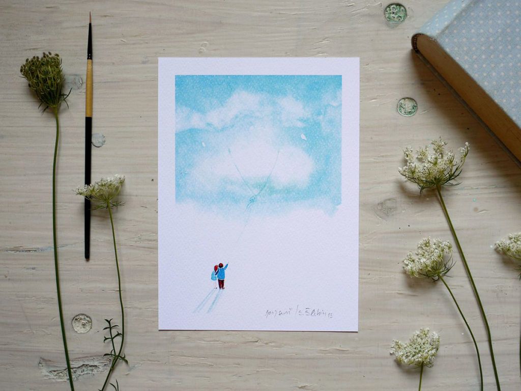 Akvarelne ilustracije v tiskani obliki