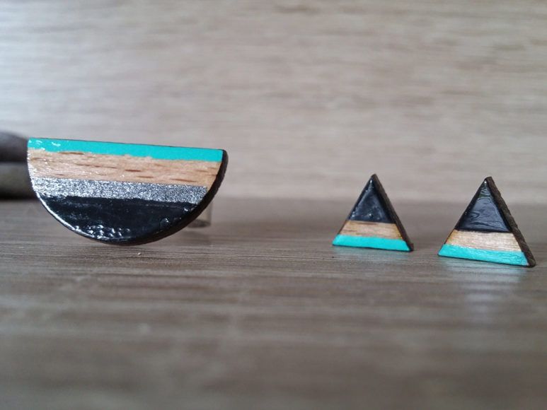 Ana Bučar: Simpatični miniaturni uhančki iz lesa