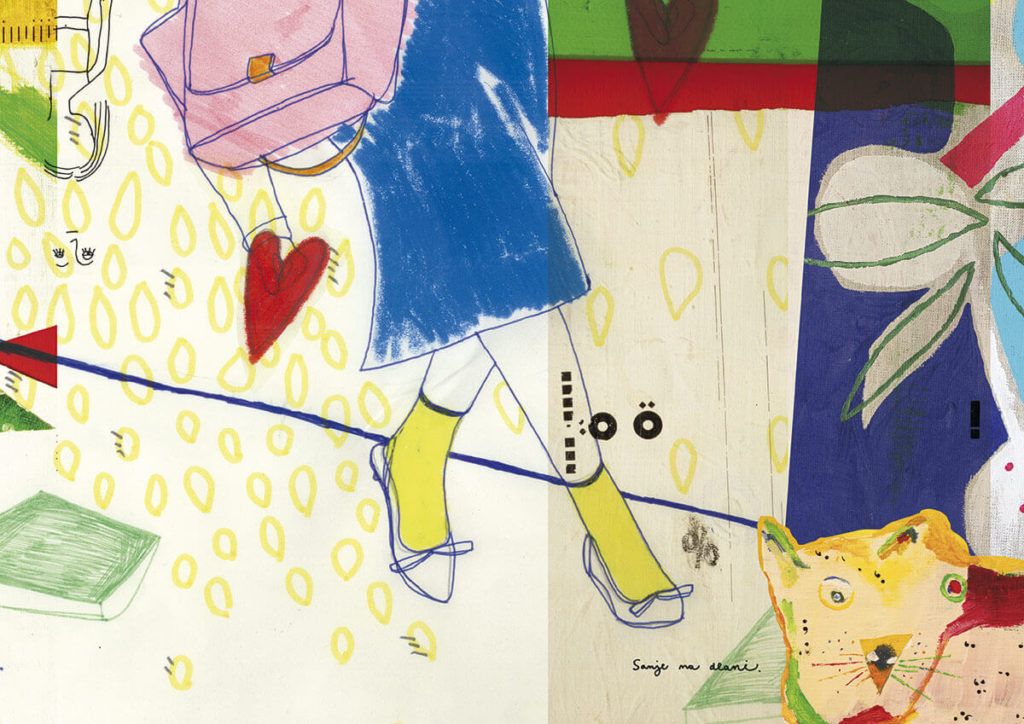 Zgodbo šepeta preko risbe